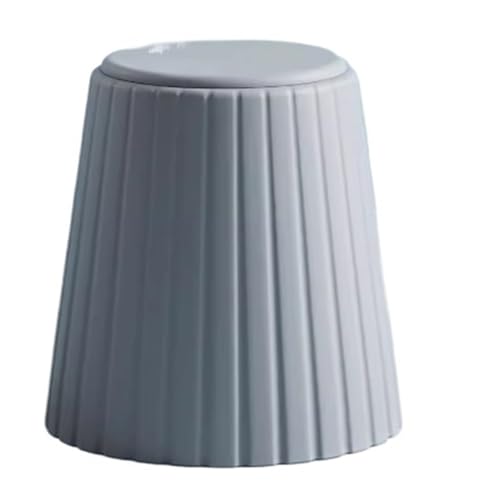 FENBNMK Fußhocker Kunststoffhocker for Erwachsene, einfacher kommerzieller Hochhocker, Fußhocker, stapelbarer Schuhwechselhocker for das Wohnzimmer, kreativer Hocker Sitzhocker(Gris) von FENBNMK