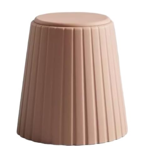 FENBNMK Fußhocker Kunststoffhocker for Erwachsene, einfacher kommerzieller Hochhocker, Fußhocker, stapelbarer Schuhwechselhocker for das Wohnzimmer, kreativer Hocker Sitzhocker(Pink) von FENBNMK