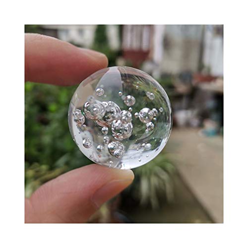 FENCHUN Kristalleisriss Kugel Wasserbrunnen Bonsai Glas Kugel Hauptdekoration Ornamente Feng Shui Figur Marmor Ball Geschenke (Color : Bubble Ball, Size : 30mm) von FENCHUN