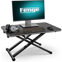 Fenge - Sitz Steh Computertisch Hhenverstellbarer Schreibtischaufsatz L65 W40H(6-40) cm F¨¹r B¨¹ro Zuhause Schwarz SD255001WB von FENGE