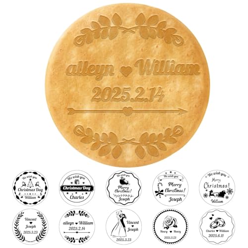 Personalisierte Hochzeitskeks-Stempel,Individuelle Keksstempel mit Namen,3D-Backstempel mit Ausstechern,Individuelle Hochzeitskeks-Stempel,Individuelle Formen für Hochzeitskekse von FENGHUO