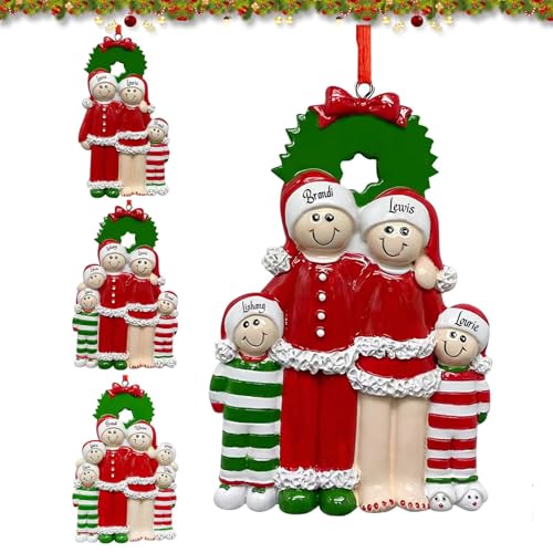 Personalisierte Weihnachtsornamente,Individuelle 2024 Familie Weihnachtsschmuck,Personalisierte Weihnachtsbaumschmuck,Kreative Weihnachtsornamente aus Harz, Familie von FENGHUO