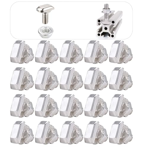 T Schlitz Einsteckbolzen und M8 Sechseck Flansch Mutter Set Hammer Kopf T-Bolzen T Form Bolzen Schiebend Schraube für (40 Serie Aluminum Profile,M8) von FENGJINGJIACHENG