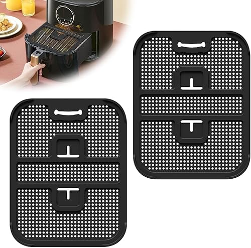 Heißluftfritteuse Zubehör, 2 Stück Spritzschutz für Ninja Foodi Max Dual Zone AF400EU& AF451EU, AF400DE & AF451DE, Hitzebeständige Matte für Luftfritteuse, Wiederverwendbar ninja airfryer zubehör von FENGQ