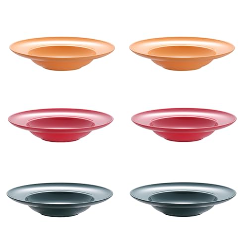 6 Stück Pastateller Suppenteller Tief Salatteller Camping Teller Bunte Speiseteller Set Tiefer Picknickteller Rund Wiederverwendbar Tiefe Teller Nudelschalen für Nudeln, Salate, Suppen, Steaks 6 Stück Pastateller Suppenteller Tief Salatteller Camping Teller Bunte Speiseteller Set Tiefer Picknickteller Rund Wiederverwendbar Tiefe Teller Nudelschalen für Nudeln, Salate, Suppen, Steaks von FENGQQKJ