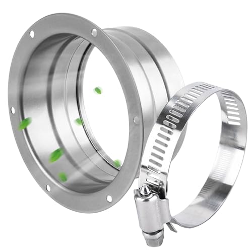 Abluftschlauch Adapter Abluftschlauch Verbinder Wandflansch Verbinder Metall Wand Flansch Schlauch Adapter mit Schlauchschellen und Schrauben für Abluftschlauch von FENGQQKJ