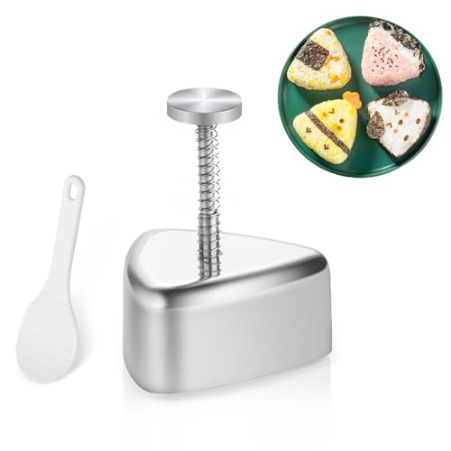 FENGQQKJ Onigiri Form Sushi Maker Onigiri Mold Sushi Dreieck Reisbällchen Maker Form Stainless Onigiri Maker Sushi Form und Reislöffel für DIY Sushi Herstellungsset, Dreieck Onigiri Form FENGQQKJ Onigiri Form Sushi Maker Onigiri Mold Sushi Dreieck Reisbällchen Maker Form Stainless Onigiri Maker Sushi Form und Reislöffel für DIY Sushi Herstellungsset, Dreieck Onigiri Form von FENGQQKJ