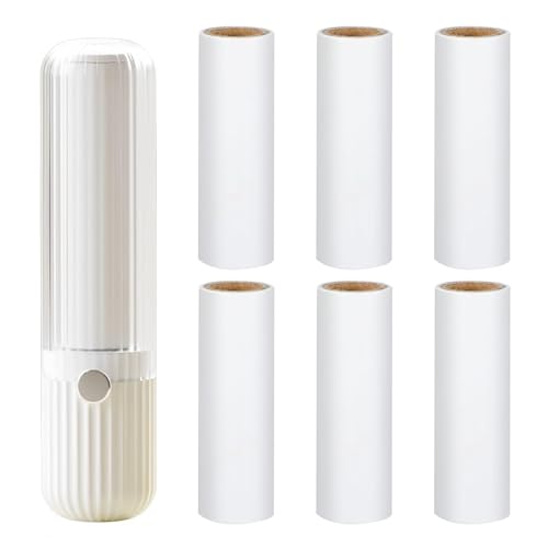 Fusselrolle für unterwegs Wiederverwendbar Fusselrollen Inklusive 6 Mini Nachfüllpacks 1 Abroller Tierhaarentferner Flusenentferner für Kleidung Sofa Tierhaare Perlweiß Fusselrolle für unterwegs Wiederverwendbar Fusselrollen Inklusive 6 Mini Nachfüllpacks 1 Abroller Tierhaarentferner Flusenentferner für Kleidung Sofa Tierhaare Perlweiß von FENGQQKJ