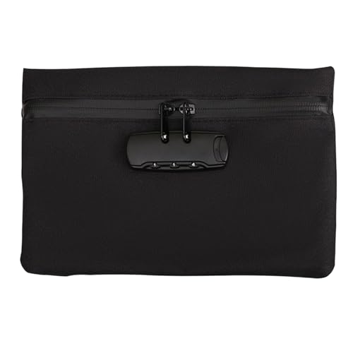 Geruchsdichte Tasche Safe Bag Tragbarer Tresor Wasserdichte Tasche mit Schloss Geruchsdichte Geldbeutel Tasche mit Zahlenschloss Dokumententasche Money Box Verschließbare Box Schwarz für Reiselagerung Geruchsdichte Tasche Safe Bag Tragbarer Tresor Wasserdichte Tasche mit Schloss Geruchsdichte Geldbeutel Tasche mit Zahlenschloss Dokumententasche Money Box Verschließbare Box Schwarz für Reiselagerung von FENGQQKJ