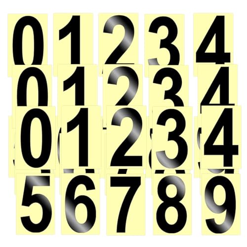 Hausnummer Klebend Klebezahlen Wetterfest Reflektierende Nummernaufkleber Number Stickers Groß Zahlen Aufkleber Selbstklebende Türnummer Mailbox Schwarz Numbers Vinyl Wasserdichte für Briefkästen von FENGQQKJ