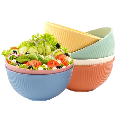 Müslischale Eisbecher Snackschale Rührschüssel Set Salatschalen Dessertschalen Suppenteller Schüsseln Bowls Große Suppenschüssel Bowle Gefäß Suppenschalen Wiederverwendbar Küchenschüsseln 6 Stück von FENGQQKJ