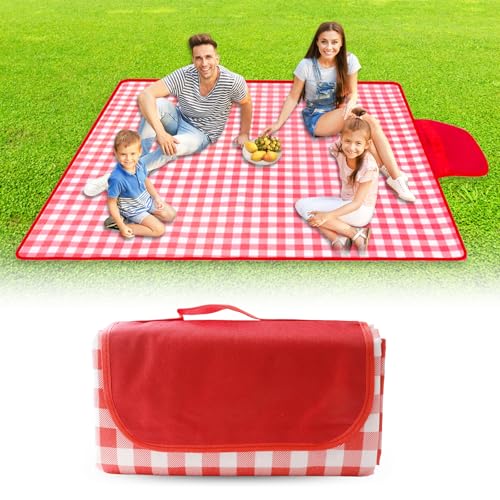 Picknickdecke Wasserdicht Stranddecke Picknickdecken Picknickmatte Rot Weiß Kariert Piknik Decke Campingdecke mit Tragegriff Picnic Blanket Camping Pad Strandmatte Stranddeck Große Strand Decke Picknickdecke Wasserdicht Stranddecke Picknickdecken Picknickmatte Rot Weiß Kariert Piknik Decke Campingdecke mit Tragegriff Picnic Blanket Camping Pad Strandmatte Stranddeck Große Strand Decke von FENGQQKJ