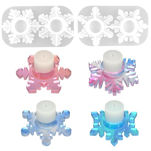 Silikonform Gießform Weihnachten Schneeflockenform Epoxidharz Formen Kerzenhalter Form Schneeflocken-Kerzenhalterform Teelichthalter 3D Kerzen Silikonform für DIY Handwerk 2 Stück Silikonform Gießform Weihnachten Schneeflockenform Epoxidharz Formen Kerzenhalter Form Schneeflocken-Kerzenhalterform Teelichthalter 3D Kerzen Silikonform für DIY Handwerk 2 Stück von FENGQQKJ