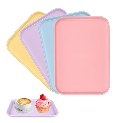 Tablett Klein Serviertablett Rechteckig Küchentablett Servierplatten Wiederverwendbar Tablett Kaffeetablett rutschfest Küchentablett Kleines Tablett Mini Küchenpalette für Picknicks Desserts 4 Stück Tablett Klein Serviertablett Rechteckig Küchentablett Servierplatten Wiederverwendbar Tablett Kaffeetablett rutschfest Küchentablett Kleines Tablett Mini Küchenpalette für Picknicks Desserts 4 Stück von FENGQQKJ