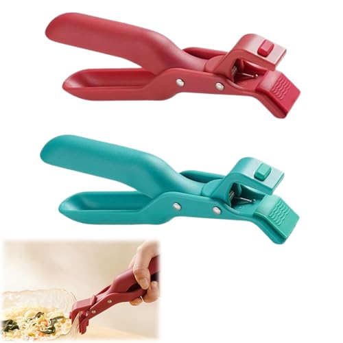 Verbrühungsschutz Schüsselhalter Clip Anti-Verbrühung Schüssel Teller Halter Silikon Anti-Scald Clip Toaster Zange Rutschfester Clip Anti-Verbrühungs-Greifer Mehrzweck-Küche Kochen 2 Stück von FENGQQKJ