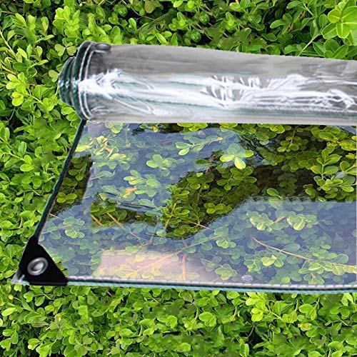 0.4mm Transparente Plane Mit ösen,Wasserdicht Klar Abdeckplane Gewebeplane PVC Folie Markisen Tarps Schutzplane Für GartenmöBel,Bodenabdeckungen Schuppenstoff Regenfest 450G/M²(1.3x2.4m/4.3x7.9ft) von FENGSHOUU