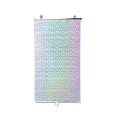 FENGSHOUU Blickdichtes Faltrollo,Fenster Sonnenschutz Verdunkelungsrollo,Thermo Dachfenster Rollos,Temporäre Jalousien,Abnehmbar Reisevorhang,mit Saugnäpfen,ohne Bohren (Silver1,W45xH125cm(18x49in)) von FENGSHOUU