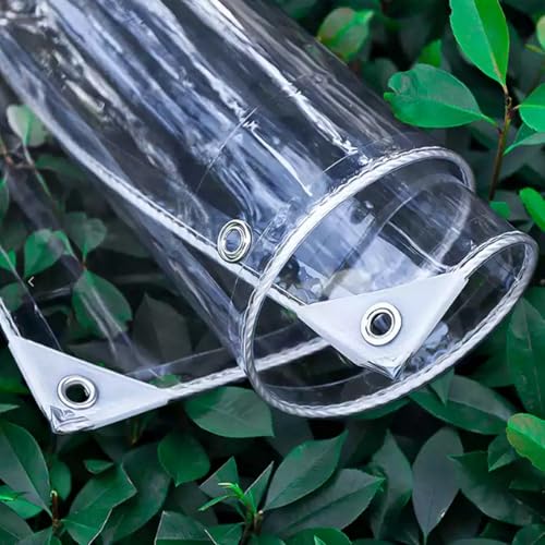 FENGSHOUU Transparente Plane Mit Ösen,Wasserdicht Abdeckplane,Durchsichtig Seitenteile Pavillon Plane,für den Außenbereich Einsetzbar Regendicht,Pflanzenisolierung,Möbel Staubdicht (2.4m x 3.7m) von FENGSHOUU