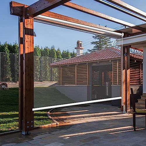 FENGSHOUU Transparente wasserdichte PVC Rollo,Wärmeisoliert,Staubdicht,Rollos für den Garten im Freien,Wetterfest,ohne den Genuss der Außenlandschaft zu beeinträchtigen,Breite x Höhe (165x220cm) von FENGSHOUU