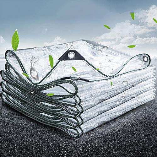 FENGSHOUU Wasserdicht Gewebeplane Klar Abdeckplane Wasserdicht Vorhang Transparent PVC Planen Regenschutz Sonnenschutz Tarp,Balkon Fensterfolie Fensterplane,Mit Ösen,Dicke 0,3mm,400g/㎡ von FENGSHOUU