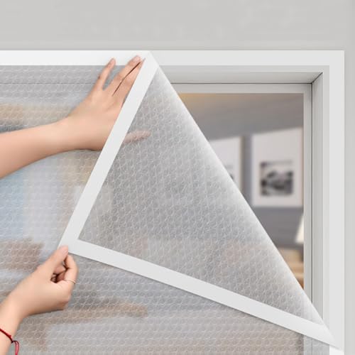 FENGSHOUU Winter-Fenster-isolierset,Fenster-Isolierfolie,Thermo Isolier Schutz Vorhang,Regendicht,KäLteschutz,Wärmeschutz,Winddicht,Staubdicht,Stanzfrei,Breite x Höhe (80cm x 150cm) von FENGSHOUU