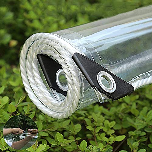 FENGSHOUU wasserdichte Transparente PVC Plane mit Ösen,Wetterfeste Plane Strapazierfähige Vordächer Faltbar,0,35mm Regenschutz Abdeckplane für Gartenmöbel Pflanzen Gewächshaus Pet Hutch Dach(1.4x3m) von FENGSHOUU