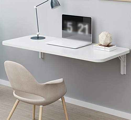 Faltbarer Wandtisch,Wandklapptisch Bürotisch Küchentisch Wandhängend Laptoptisch Schwebender Esstisch Klappbar Computertisch,Holz Schreibtisch für Esszimmer & Studierzimmer,Weiß(90x60cm/35x24in) von FENGSHOUU