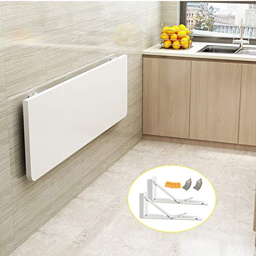 Faltbarer Wandtisch Wandklapptisch,Wand Klapptisch Esstisch Computertisch Studie Schreibtisch,Wand Tische Küchentisch Balkontisch Eckschreibtisch Bürotisch Arbeitstisch,Weiß (120x60cm/47x24in) von FENGSHOUU