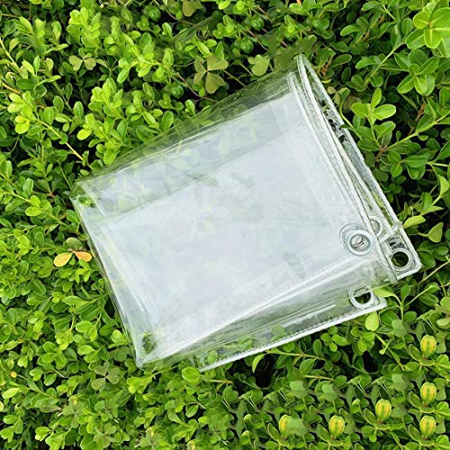 Transparente PVC Wasserdichte Plane Regenschutz Dicke 0.3mm Klarsicht-Folie für Außenbereich,Balkon Regen Vorhang Sonnenschutz Tarp für Innenhof,Pflanzendecke,mit Ösen,Angepasst(2.4x2m/7.9x6.6ft) von FENGSHOUU