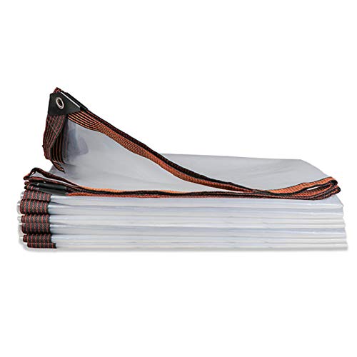 Wasserdichte Plane Transparente PE Schutzplane mit Ösen,5mil Überdachung Gewebeplane Abdeckplane,Faltbar Vordächer und Planen,Regenschutz für Camping-Bodenplane,Pflanzendach,Pool (2x2m/6.6x6.6ft) von FENGSHOUU