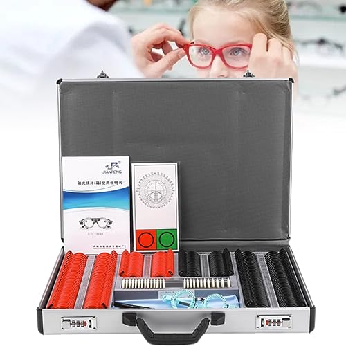 FENGSSLL 266-teiliges optisches Testlinsen-Set, Metallrand, Optometrie-Set, Etui, Augenschutz-Zubehör-Set mit kostenlosem Testrahmen von FENGSSLL