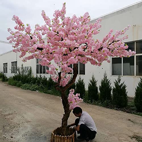 FENGSSLL Kunstbaum Rosa künstlicher Kirschbaum, Simulationsbaum for Hochzeit Innen-Outdoor-Dekoration, Massivholzkofferraum und künstliche Blütenblätter Kunstpflanze,1x1m/3.2x3.2ft von FENGSSLL