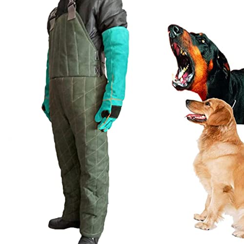 FENGSSLL Schutzkleidung für das Training von Hunden, Hundebiss-Trainingsanzug - Einteiliger Anti-Biss-Anzug mit Handschuhen für den Umgang mit Haustieren für das Training,M von FENGSSLL