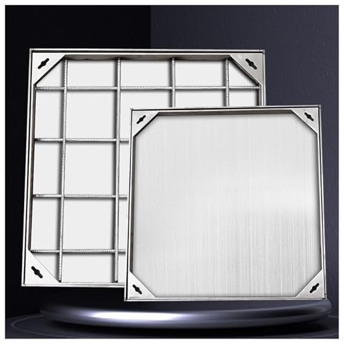 Eingebettete Schachtdeckel mit Rahmen, Unsichtbare Inspektionsdeckel für Innen-und Außen Szenen, GFK Schachtabdeckung und Rahmen, für Außenbereich(8cm,100 * 100cm/39.4 * 39.4in) von FENGZEQUAN