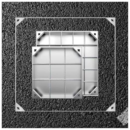 Kanalschacht Kanalabdeckung,Eingebettete Schachtdeckel mit Rahmen,Inspektionsdeckel for Innen- und Außen Szenen,Schachtdeckel auspflasterbar,Gullydeckel(8cm,90 * 90cm/35.4 * 35.4in) von FENGZEQUAN