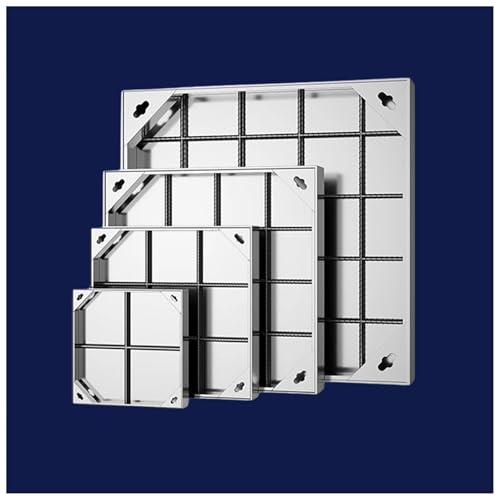Schachtabdeckung Edelstahl Versenkte Schachtdeckel mit Rahmen Eingebettete Gullideckel mit Basis Quadratisch Auspflasterbar Inspektionsdeckel Unsichtbar(8cm,70 * 70cm/27.6 * 27.6in) von FENGZEQUAN