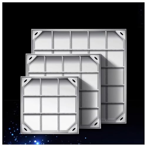 Schachtabdeckung Edelstahl Versenkte Schachtdeckel mit Rahmen Eingebettete Gullideckel mit Basis Quadratisch Auspflasterbar Inspektionsdeckel Unsichtbar(8cm,90 * 90cm/35.4 * 35.4in) von FENGZEQUAN