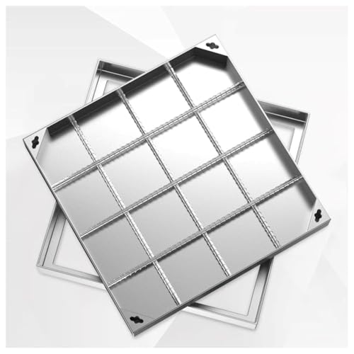Unsichtbarer Verzinkter Schachtdeckel Und Edelstahlrahmen, Quadratischer Eingebetteter Schachtdeckel, Klärgrubendeckel Und -sockel Für Hof, Abwasserbeckendeckel Für Gehweg(5cm,70*70cm/27.6*27.6in) von FENGZEQUAN