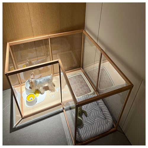 Welpenauslauf, Hundelaufstall faltbar mit Tür, Hundegehege Wohnung, XXL Laufgitter für Hunde, Katzen, Kaninchen, Kleintiere, rutschfest, Transparent，für Welpen(No Door,10 Pieces) von FENGZEQUAN