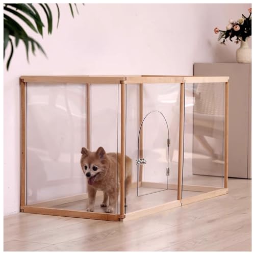 Welpenauslauf, Hundelaufstall faltbar mit Tür, Hundegehege Wohnung, XXL Laufgitter für Hunde, Katzen, Kaninchen, Kleintiere, rutschfest, Transparent，für Welpen(Small Door,8 Pieces) von FENGZEQUAN