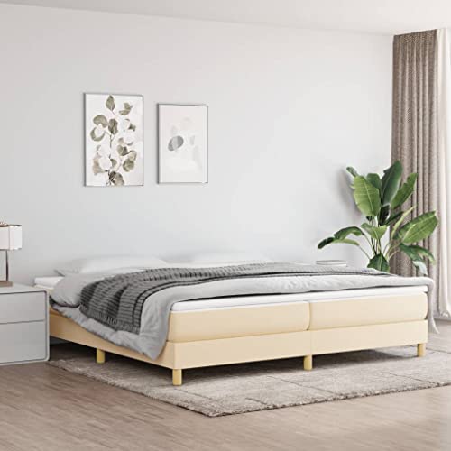 FENLAX Bettgestell Boxspringbett Daybed für Schlafzimmer Gästezimmer Jugendbett Plattformbettrahmen Stauraumbett Eleganten und Zeitlosen Design Creme 203x200x25 cm FENLAX Bettgestell Boxspringbett Daybed für Schlafzimmer Gästezimmer Jugendbett Plattformbettrahmen Stauraumbett Eleganten und Zeitlosen Design Creme 203x200x25 cm von FENLAX