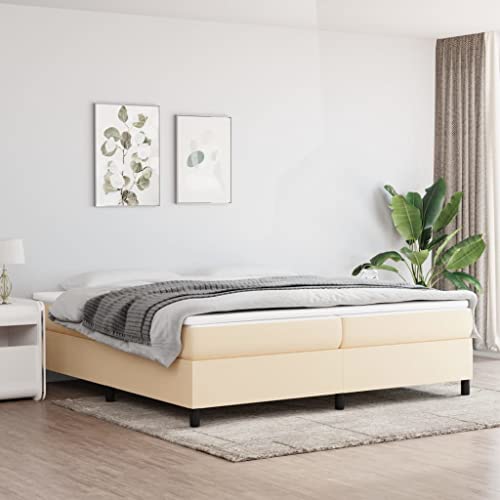FENLAX Bettgestell Boxspringbett Daybed für Schlafzimmer Gästezimmer Jugendbett Plattformbettrahmen Stauraumbett Eleganten und Zeitlosen Design Creme 203x200x35 cm FENLAX Bettgestell Boxspringbett Daybed für Schlafzimmer Gästezimmer Jugendbett Plattformbettrahmen Stauraumbett Eleganten und Zeitlosen Design Creme 203x200x35 cm von FENLAX