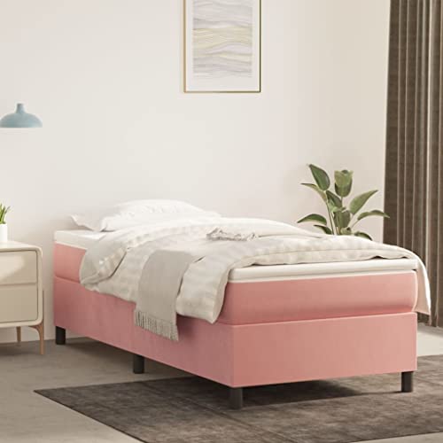 FENLAX Bettgestell Boxspringbett Samt Daybed für Schlafzimmer Gästezimmer Jugendbett Plattformbettrahmen Stauraumbett Eleganten und Zeitlosen Design Rosa 203x100x35 cm FENLAX Bettgestell Boxspringbett Samt Daybed für Schlafzimmer Gästezimmer Jugendbett Plattformbettrahmen Stauraumbett Eleganten und Zeitlosen Design Rosa 203x100x35 cm von FENLAX
