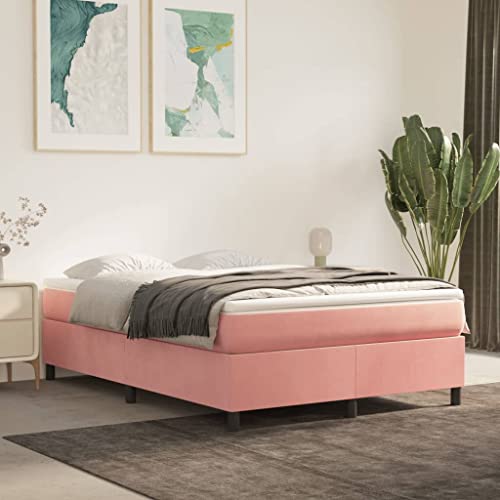 FENLAX Bettgestell Boxspringbett Samt Daybed für Schlafzimmer Gästezimmer Jugendbett Plattformbettrahmen Stauraumbett Eleganten und Zeitlosen Design Rosa 203x140x35 cm FENLAX Bettgestell Boxspringbett Samt Daybed für Schlafzimmer Gästezimmer Jugendbett Plattformbettrahmen Stauraumbett Eleganten und Zeitlosen Design Rosa 203x140x35 cm von FENLAX