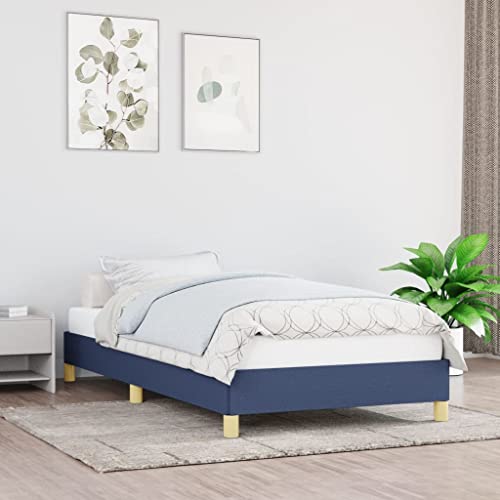 FENLAX Bettgestell Daybed für Schlafzimmer Gästezimmer Modern Stoffbett Jugendbett Plattformbettrahmen Stauraumbett Eleganten und Zeitlosen Design Blau 193x93x25 cm von FENLAX