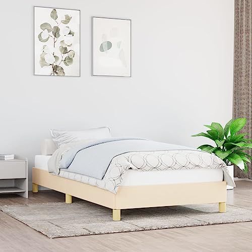 FENLAX Bettgestell Daybed für Schlafzimmer Gästezimmer Modern Stoffbett Jugendbett Plattformbettrahmen Stauraumbett Eleganten und Zeitlosen Design Creme 193x93x25 cm FENLAX Bettgestell Daybed für Schlafzimmer Gästezimmer Modern Stoffbett Jugendbett Plattformbettrahmen Stauraumbett Eleganten und Zeitlosen Design Creme 193x93x25 cm von FENLAX