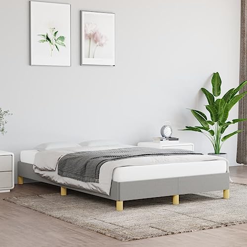 FENLAX Bettgestell Daybed für Schlafzimmer Gästezimmer Modern Stoffbett Jugendbett Plattformbettrahmen Stauraumbett Eleganten und Zeitlosen Design Hellgrau 203x123x25 cm FENLAX Bettgestell Daybed für Schlafzimmer Gästezimmer Modern Stoffbett Jugendbett Plattformbettrahmen Stauraumbett Eleganten und Zeitlosen Design Hellgrau 203x123x25 cm von FENLAX