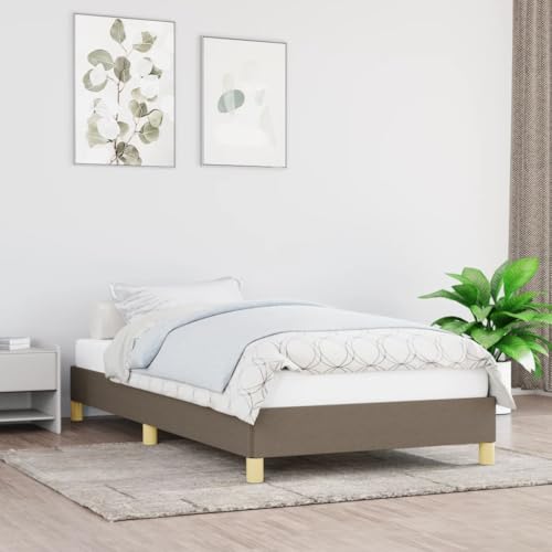 FENLAX Bettgestell Daybed für Schlafzimmer Gästezimmer Modern Stoffbett Jugendbett Plattformbettrahmen Stauraumbett Eleganten und Zeitlosen Design Taupe 203x93x25 cm von FENLAX