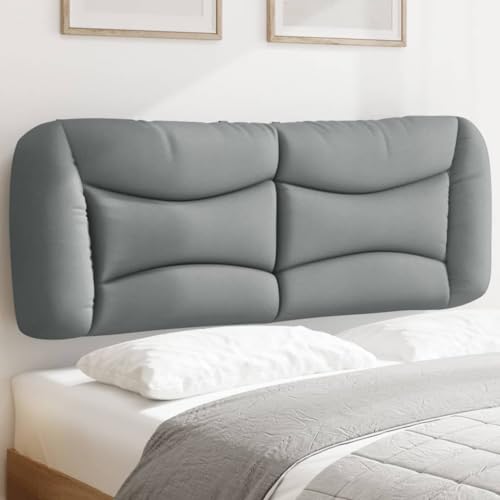 FENLAX Bettkopfteil Kopfteil-Kissen mit PP-Fasern Polsterbett-Kopfteils Hervorragende Rückenlehne Innenmöbel Vielseitige Montage Klassischen Design Hellgrau 150x15x48 cm von FENLAX