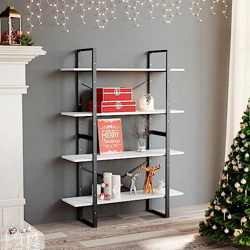 FENLAX Bücherregal aus Holz mit 4 Geräumigen Fächern Büroregal Aufbewahrungsregal Seitenschrank Wohnzimmerschrank Hochregal Raumteiler Reichlich Stauraum Weiß 100x30x140 cm FENLAX Bücherregal aus Holz mit 4 Geräumigen Fächern Büroregal Aufbewahrungsregal Seitenschrank Wohnzimmerschrank Hochregal Raumteiler Reichlich Stauraum Weiß 100x30x140 cm von FENLAX